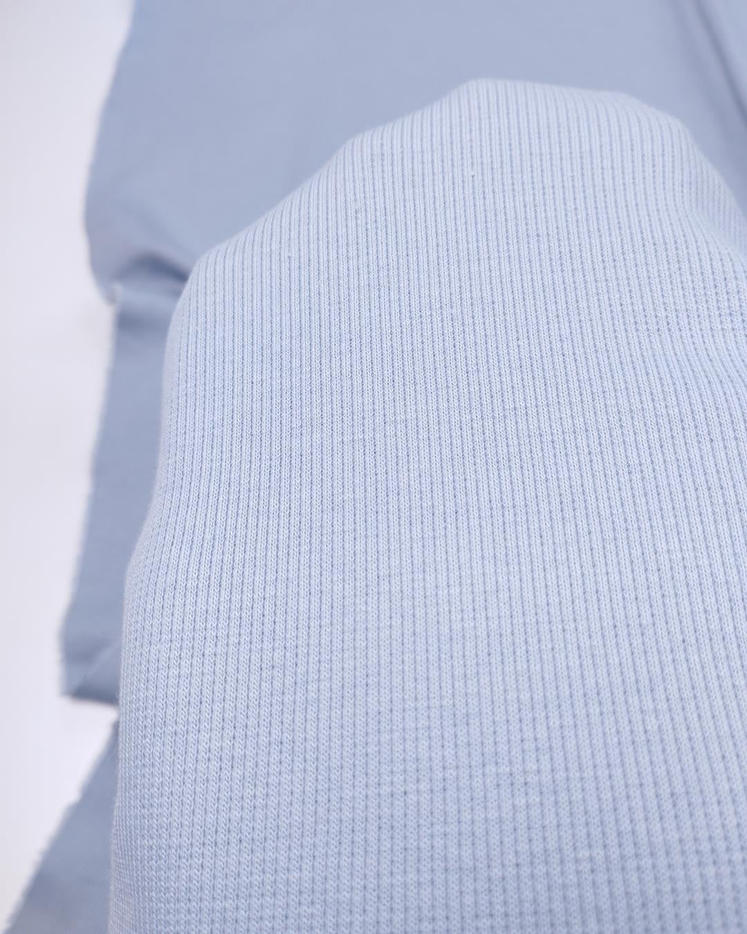 Açık Mavi Bebe Kaşkorse Kumaş Organik Pamuklu Esnek Yumuşak Bodylik 110x250cm