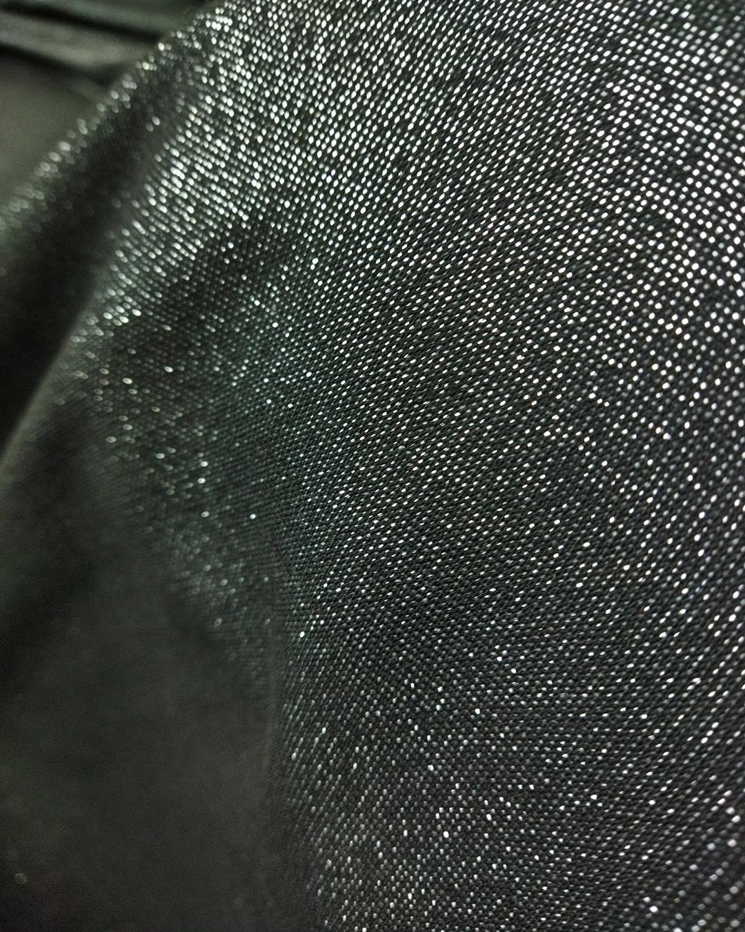 Gabardin Yumuşak Esnek Siyah Üzeri Lame Sim Geçişli En: 140 cm