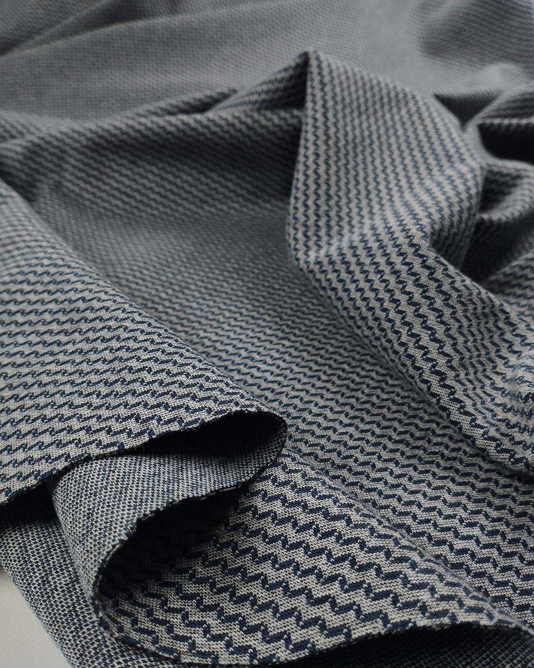 Gri Lacivert Renkte İnterlok Örme (En 140 cm x Boy 310 cm)