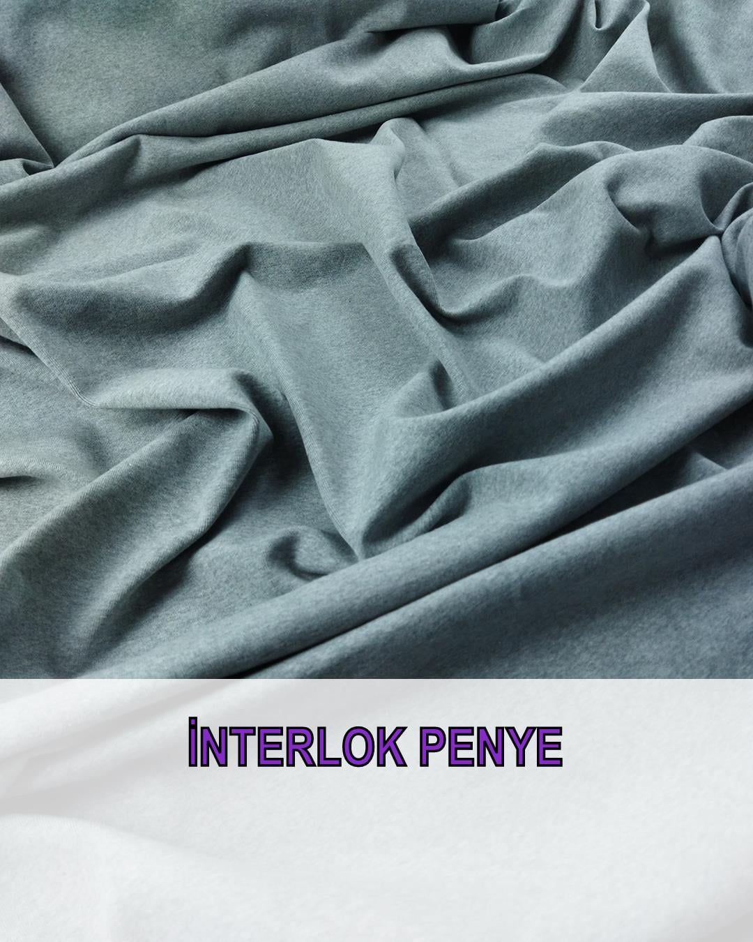Gri Yeşil Renkte İnterlok Penye En: 190 