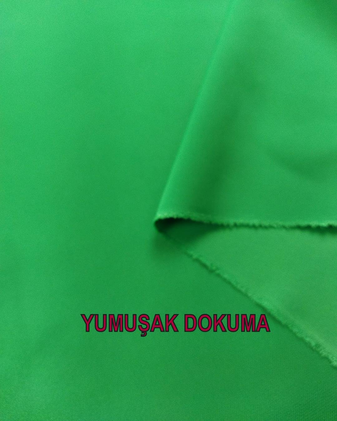 İnce Dokuma Mat Saten Benzeri Yeşil Renkte(En 160 cm x Boy 320 cm)