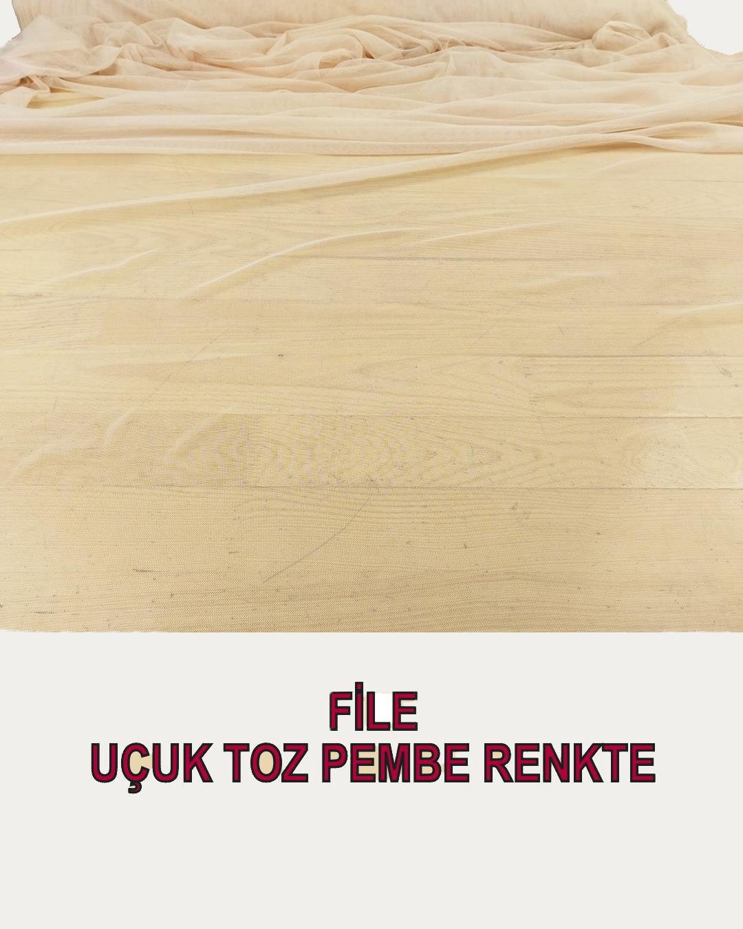 İnce File Toz Pembe Renkte (En 140 cm x Boy 270 cm)