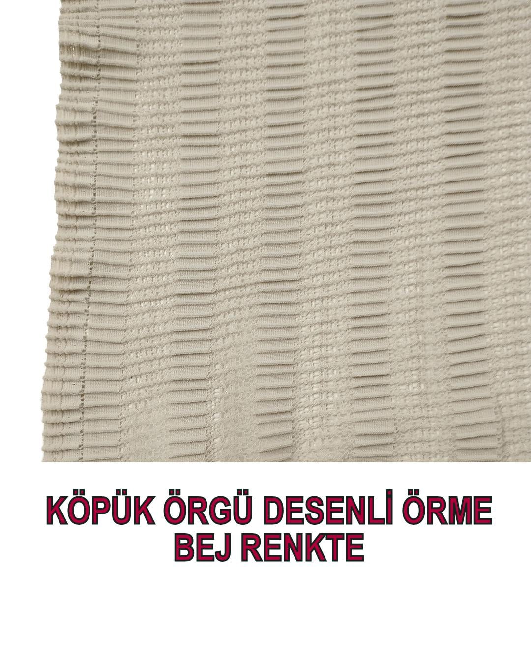 İnce Jarse Benzeri Örme Bej Renkte En: 160 cm