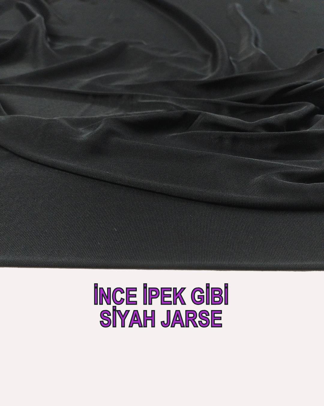 İnce Jarse Siyah Renkte (En 140 cm x Boy 155 cm)