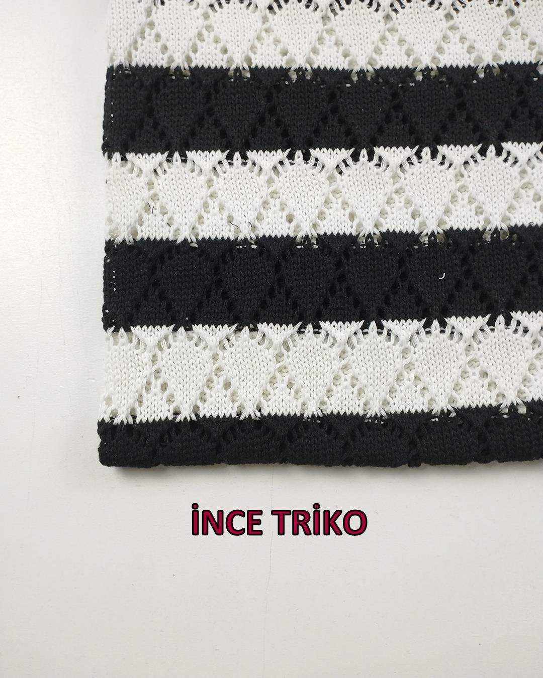 İnce Örme Siyah Beyaz Renklerde (En 100 cm x Boy 185 cm)
