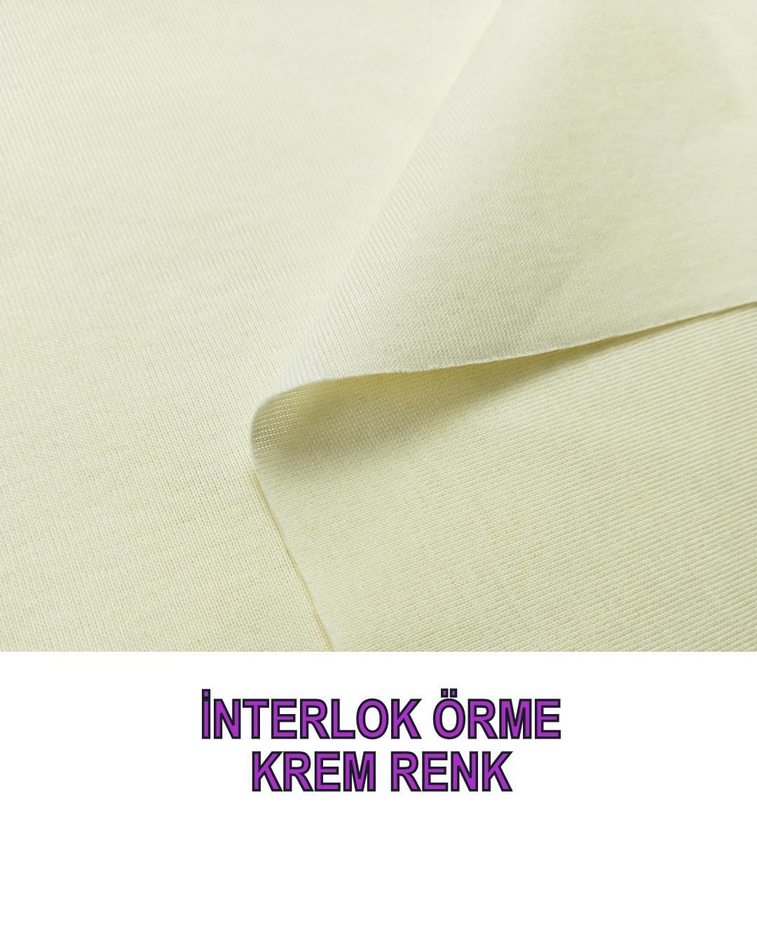 İnterlok Örme Ekru Renkte (En 155 cm x Boy 135 cm)