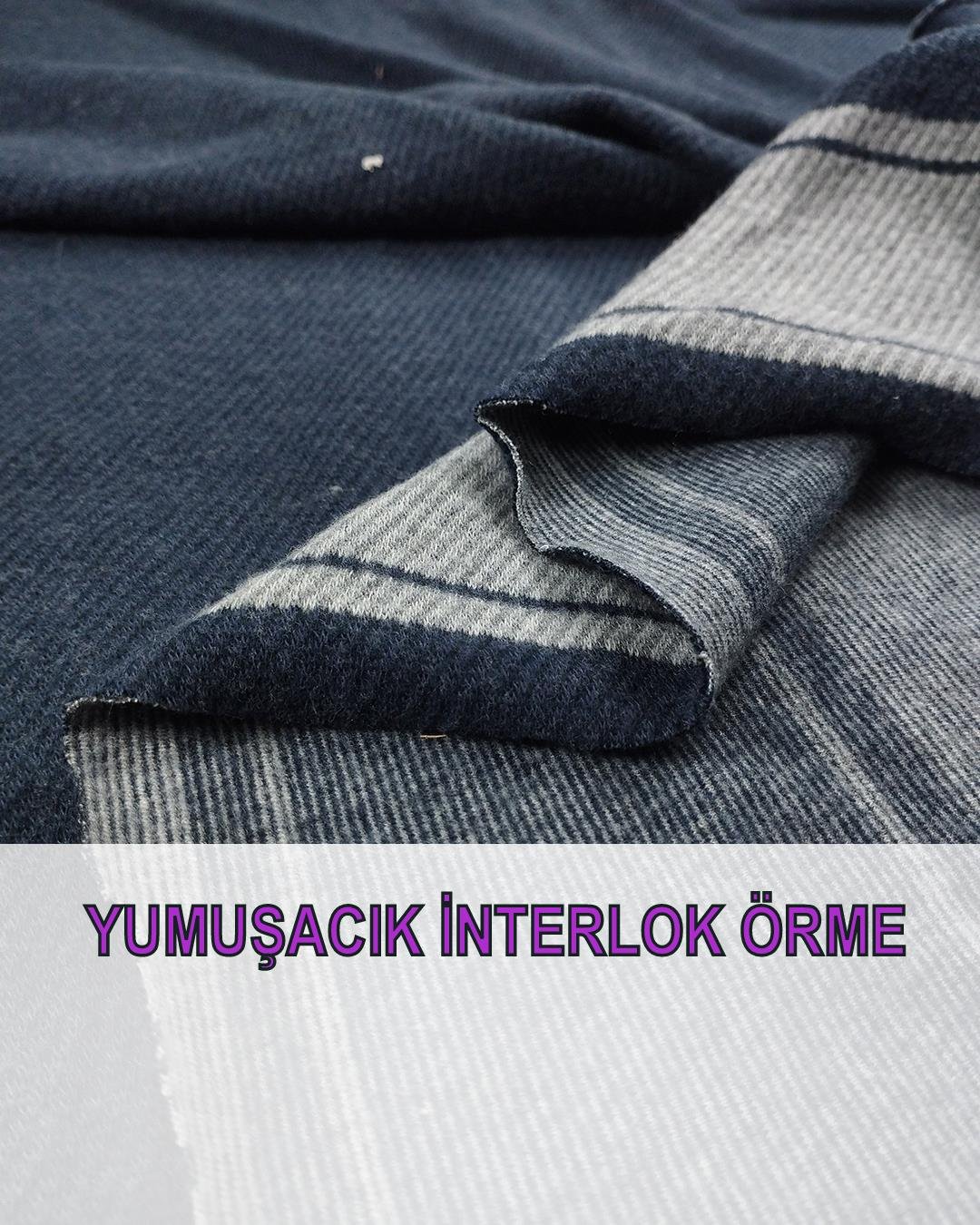 İnterlok Örme Lacivert Renkte (En 140 cm x Boy 260 cm)