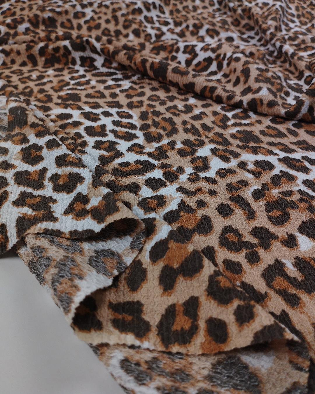 Kahve Turuncu Leopar Desen Bürümcüklü Jarse (En  160 cm x Boy  240 cm)