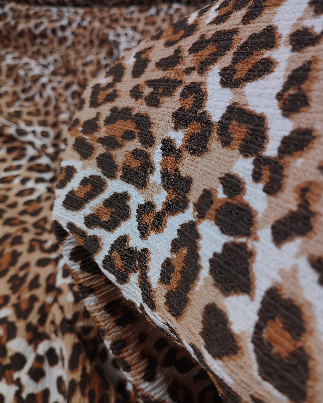 Kahve Turuncu Leopar Desen Bürümcüklü Jarse (En  160 cm x Boy  240 cm)