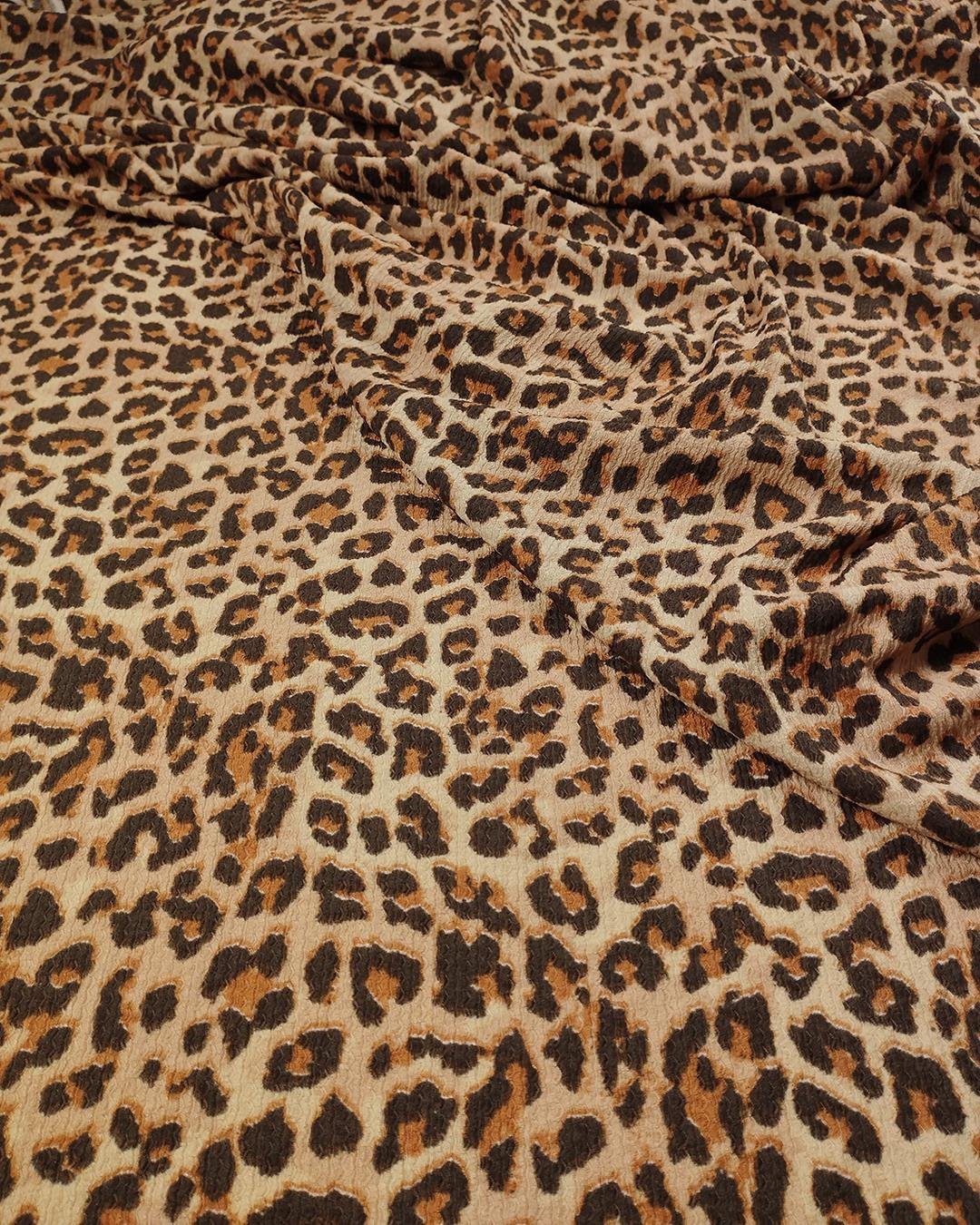 Kahve Turuncu Leopar Desen Bürümcüklü Jarse (En 160 cm x Boy 290 cm)