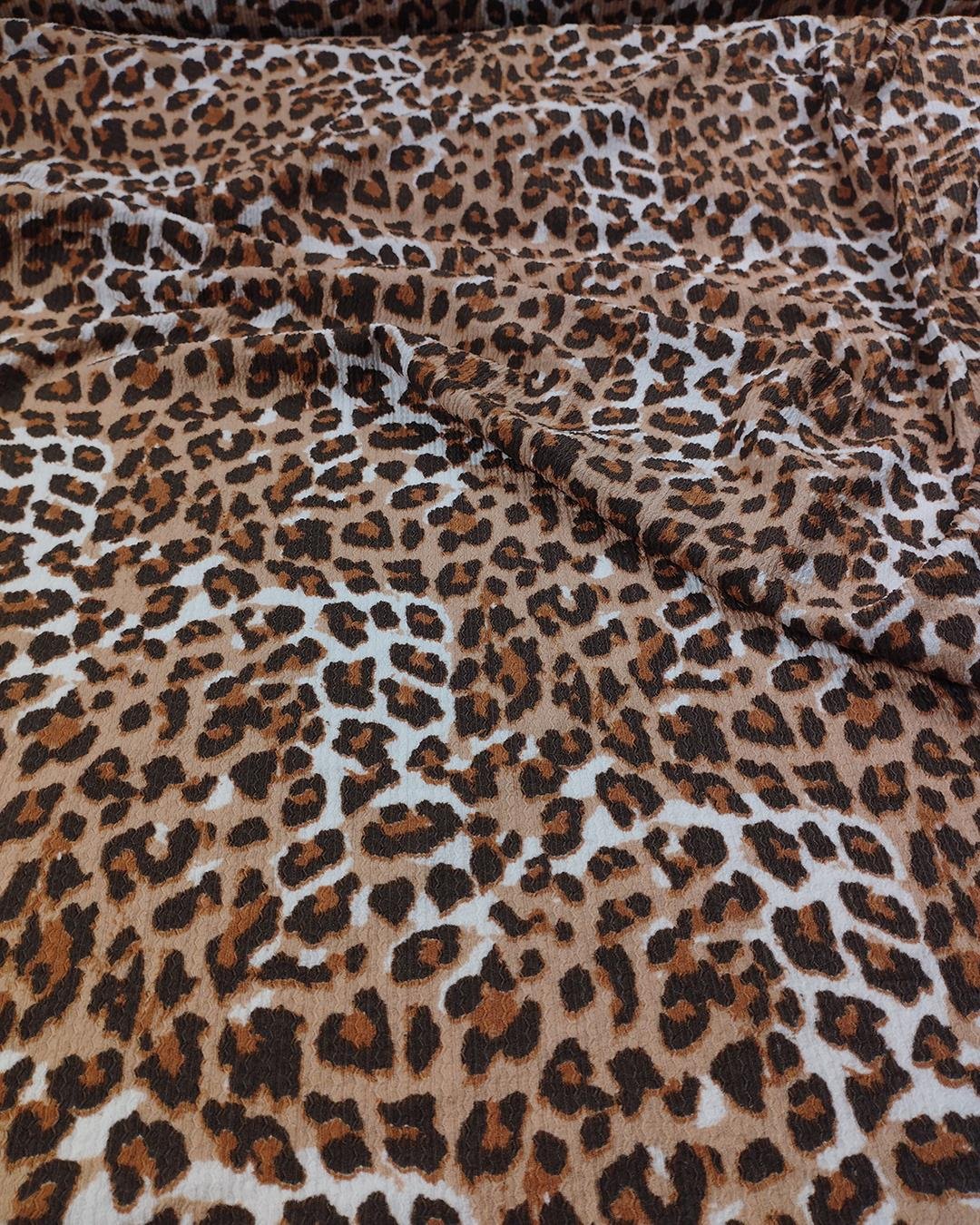 Kahve Turuncu Leopar Desen Bürümcüklü Jarse (En  160 cm x Boy  240 cm)