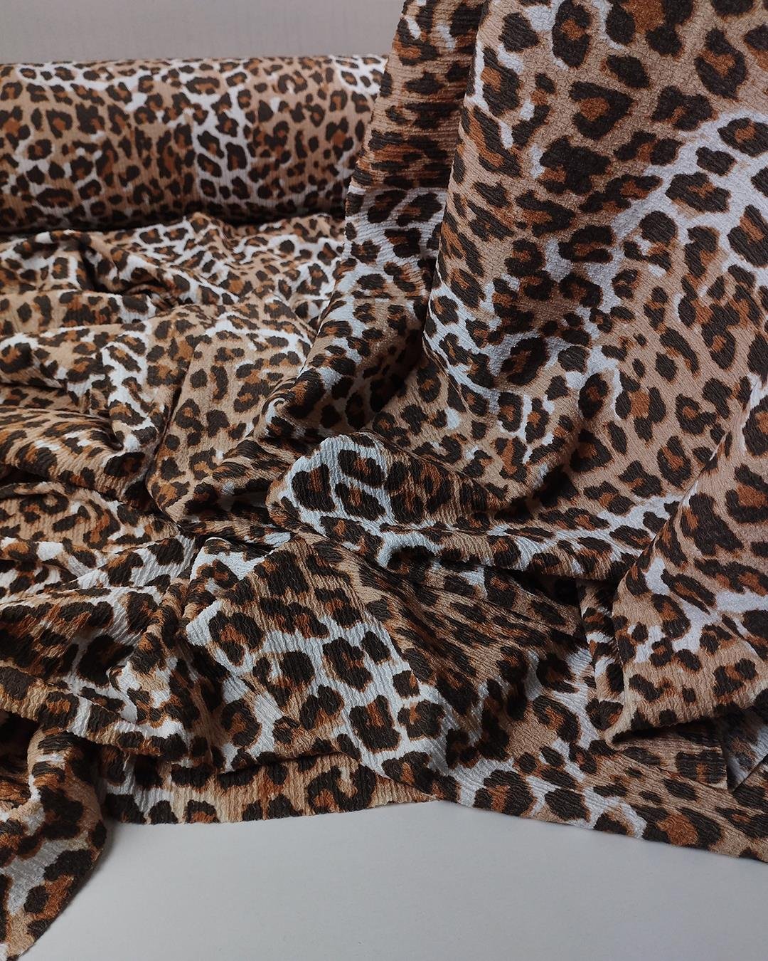 Kahve Turuncu Leopar Desen Bürümcüklü Jarse (En  160 cm x Boy  240 cm)