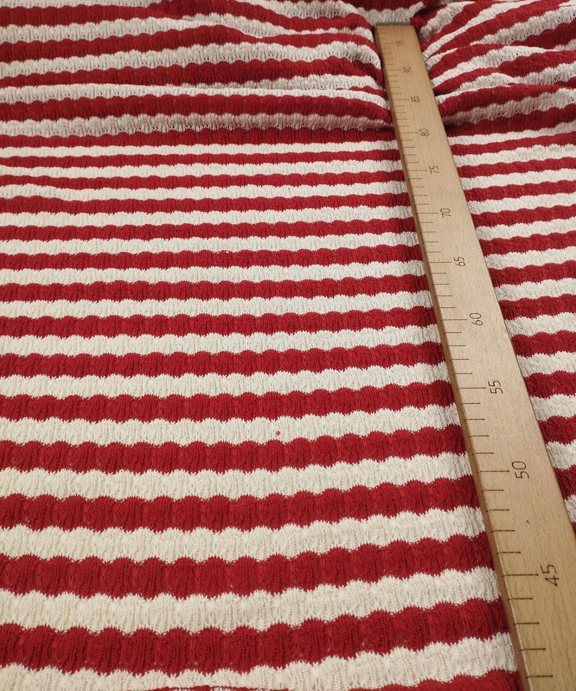 Kırmızı Krem Renklerde Triko Örme (En 180 cm x Boy 235 cm)