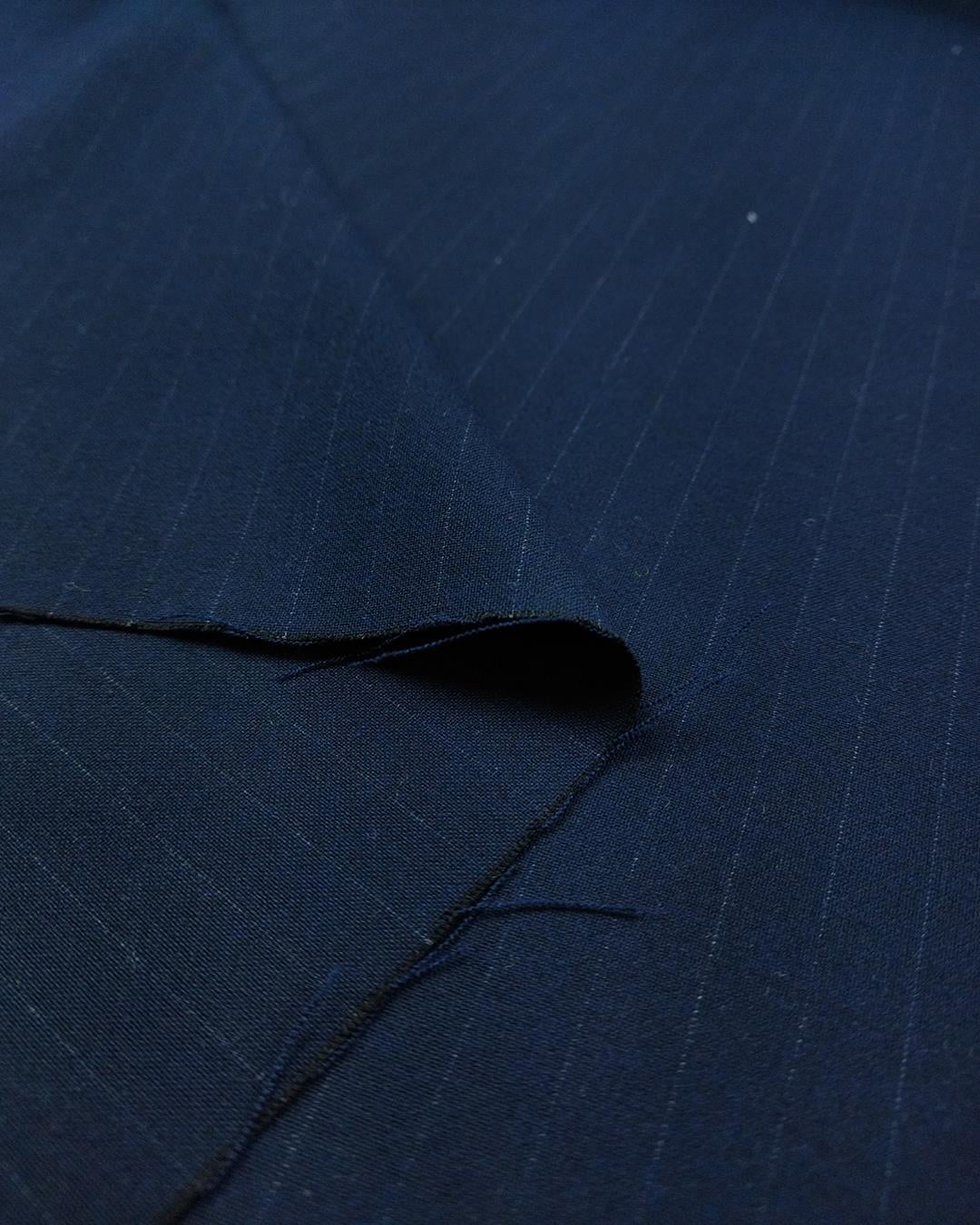 Koyu Lacivert Çizgili Gabardin En 150 cm x Boy 95 cm