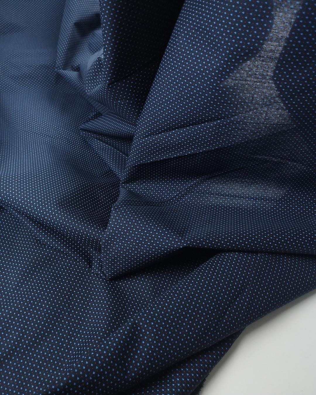 Lacivert Üzeri Kırmızı Desenli Poplin Dokuma (En  140 cm x Boy 130 cm)