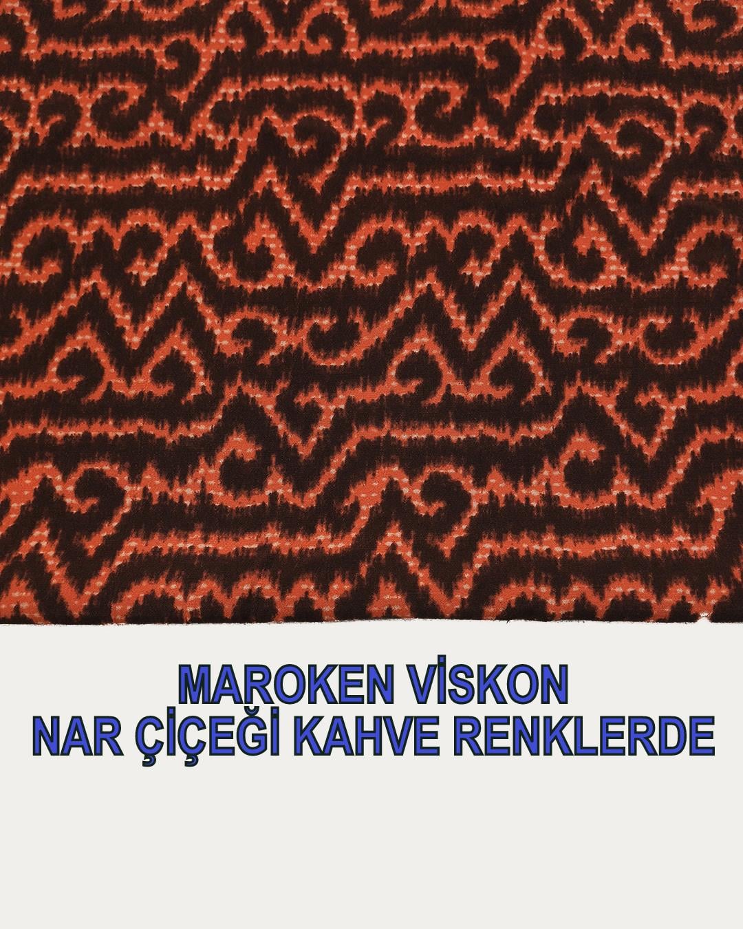 Maroken Viskon Nar Çiçeği Kahve RenklerdeEn: 130 cm