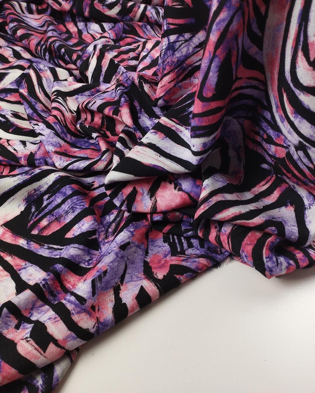 Mor Pembe Siyah Renklerde Viskon Dokuma (En  145 cm x Boy  300 cm)
