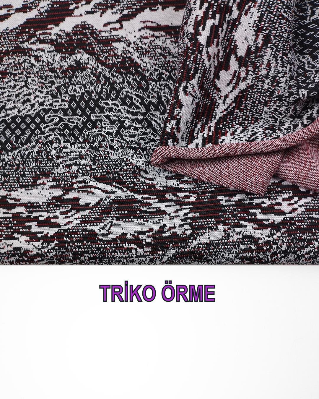Örme Bordo Siyah Beyaz Renklerde (En 120 cm x Boy 160 cm)