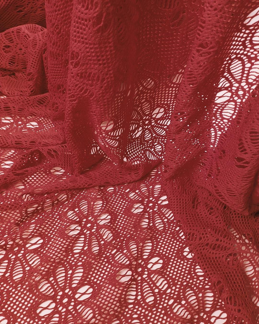 Örme Kırmızı Nar Çiçeği Renkte En: 150 cm
