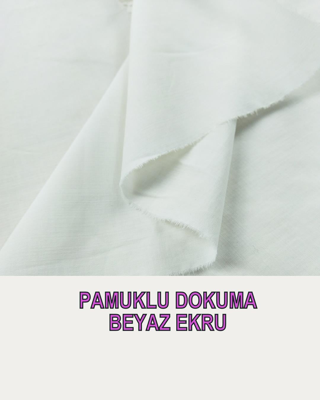Pamuklu Dokuma Kırık Beyaz Renkte (En 150 cm x Boy 175 cm)