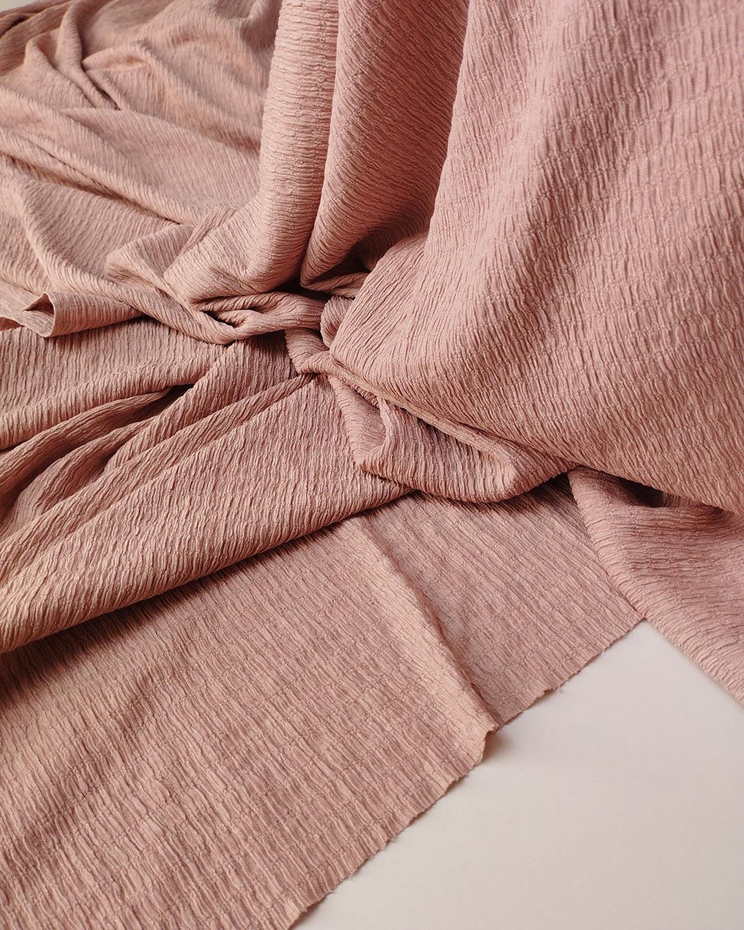 Pastel Pembe Renkte Bürümcüklü Jarse Kumaş (En  120 cm x Boy  260 cm)