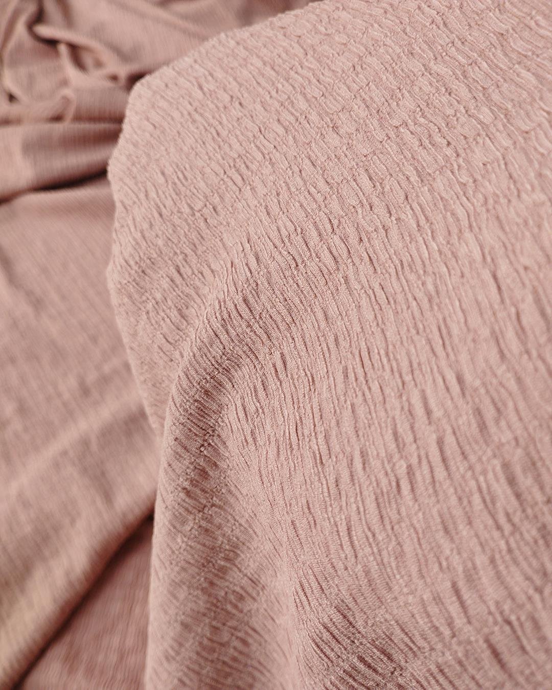 Pastel Pembe Renkte Bürümcüklü Jarse Kumaş (En  120 cm x Boy  260 cm)