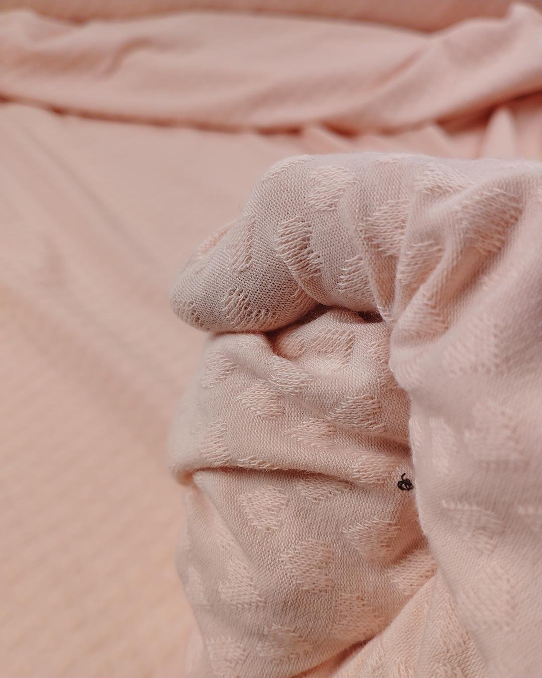 Pembe Renkte Kalp Desenli Süprem Penye En: 135 