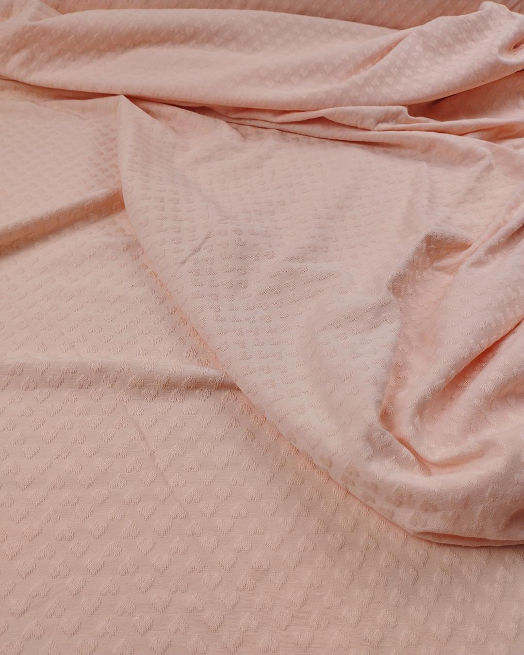 Pembe Renkte Kalp Desenli Süprem Penye En: 135 