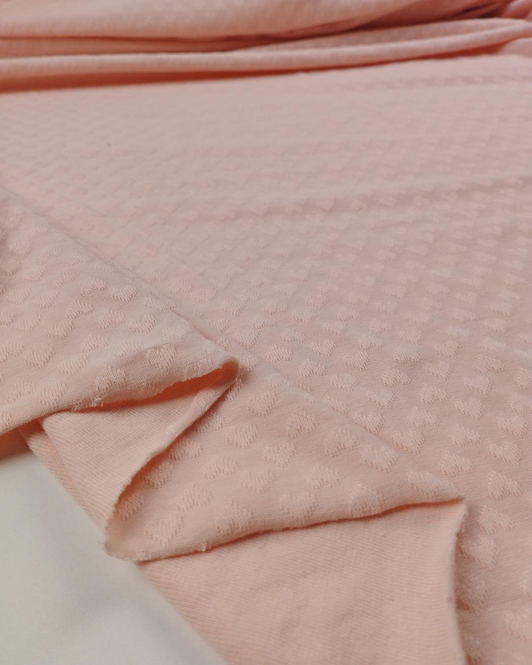Pembe Renkte Kalp Desenli Süprem Penye En: 135 
