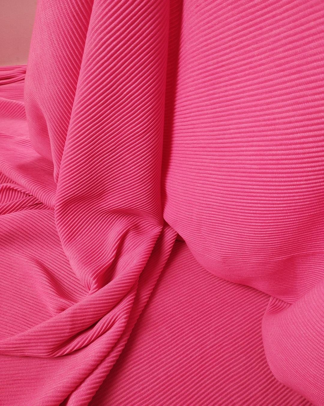 Pembe Renkte Pliseli Jarse (En 150 cm x Boy 190 cm)