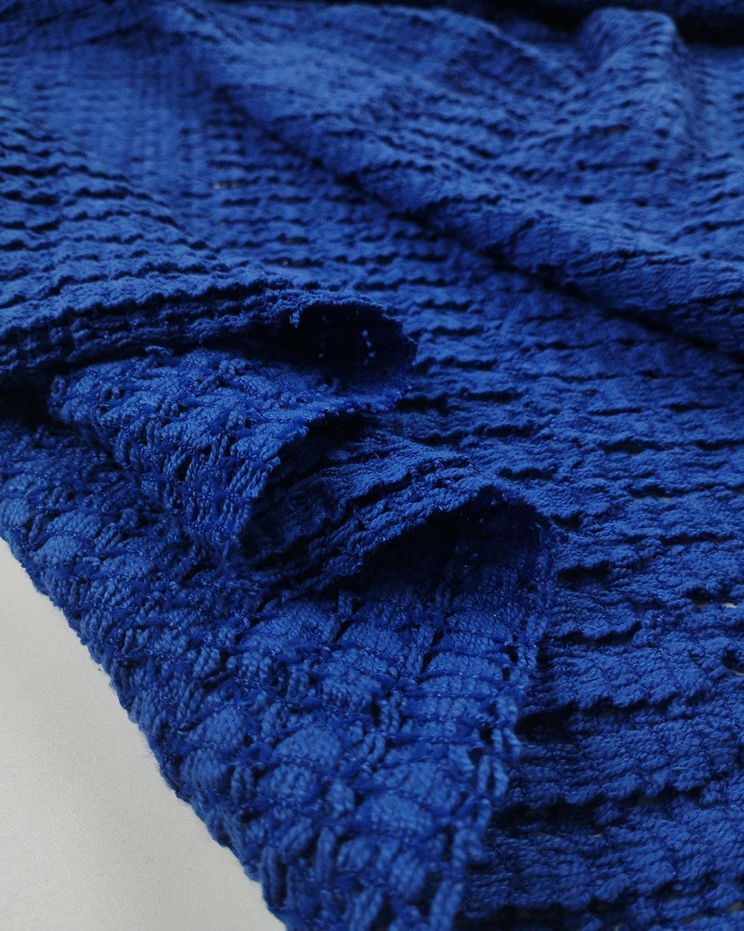 Saks Mavisi Renkte Pamuklu Örme (En  120 cm x Boy  105 cm)