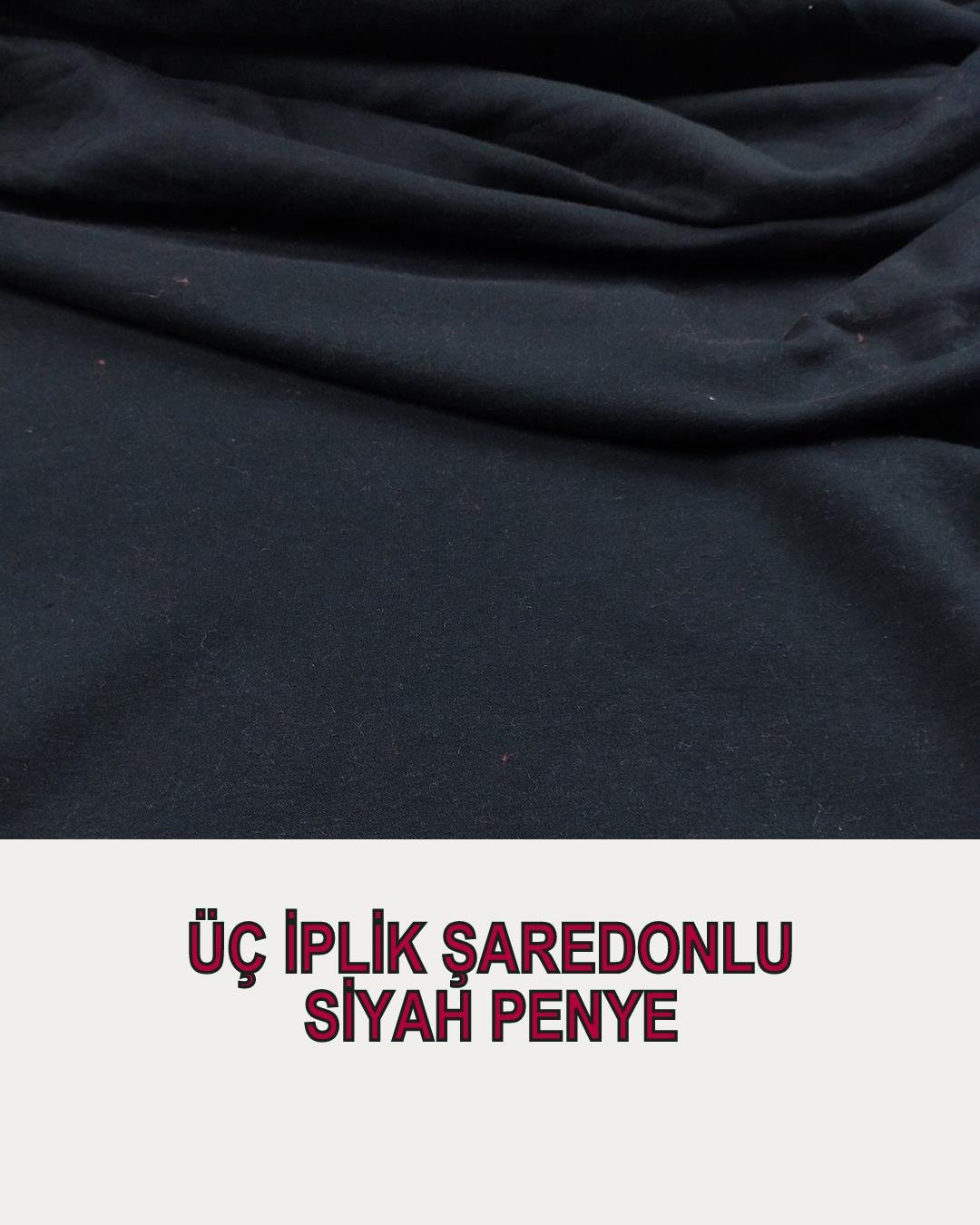 Şardonlu 2 İplik Penye Siyah Renkte (En 180 cm x Boy 170 cm)