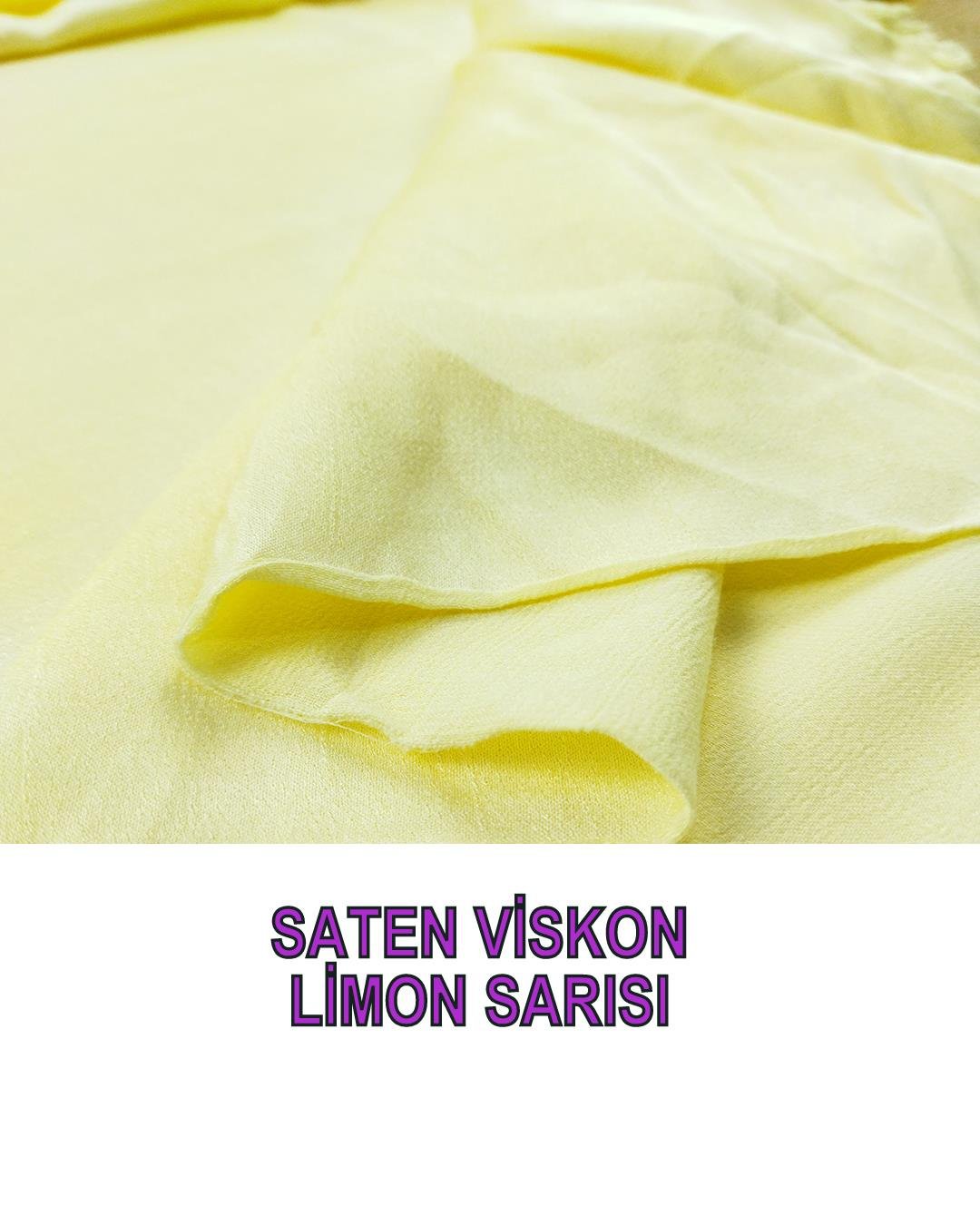 Saten Viskon Limon Sarısı Renkte (En 130 cm x Boy 230 cm)