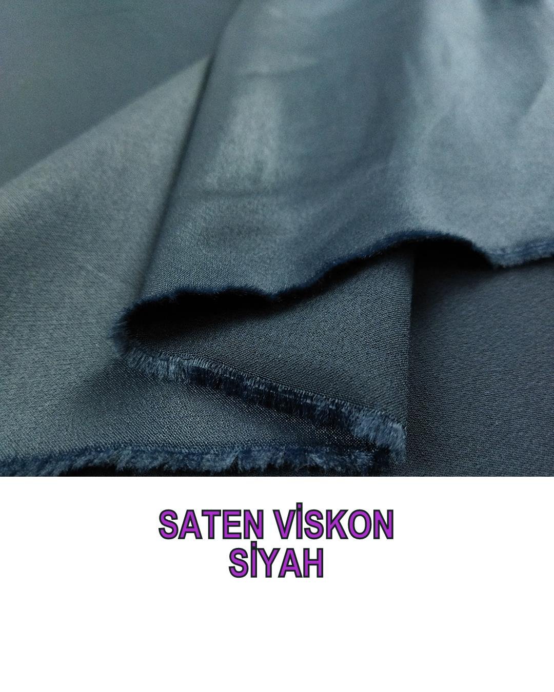 Saten Viskon Siyah Renkte (En 110 cm x Boy 185 cm)