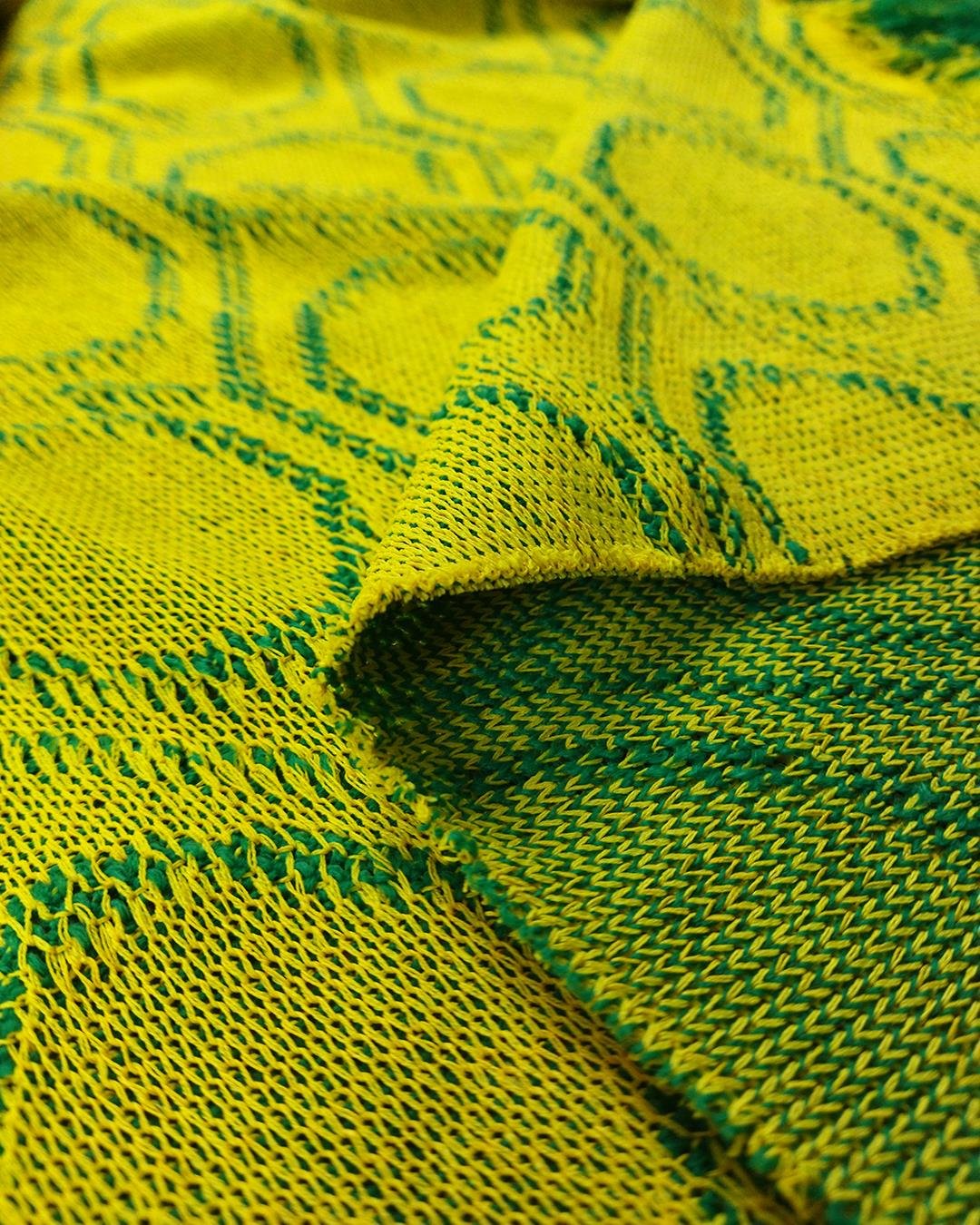 Seyrek Örme Triko Pamuksu Yeşil Sarı (En 150 cm x Boy 125 cm)