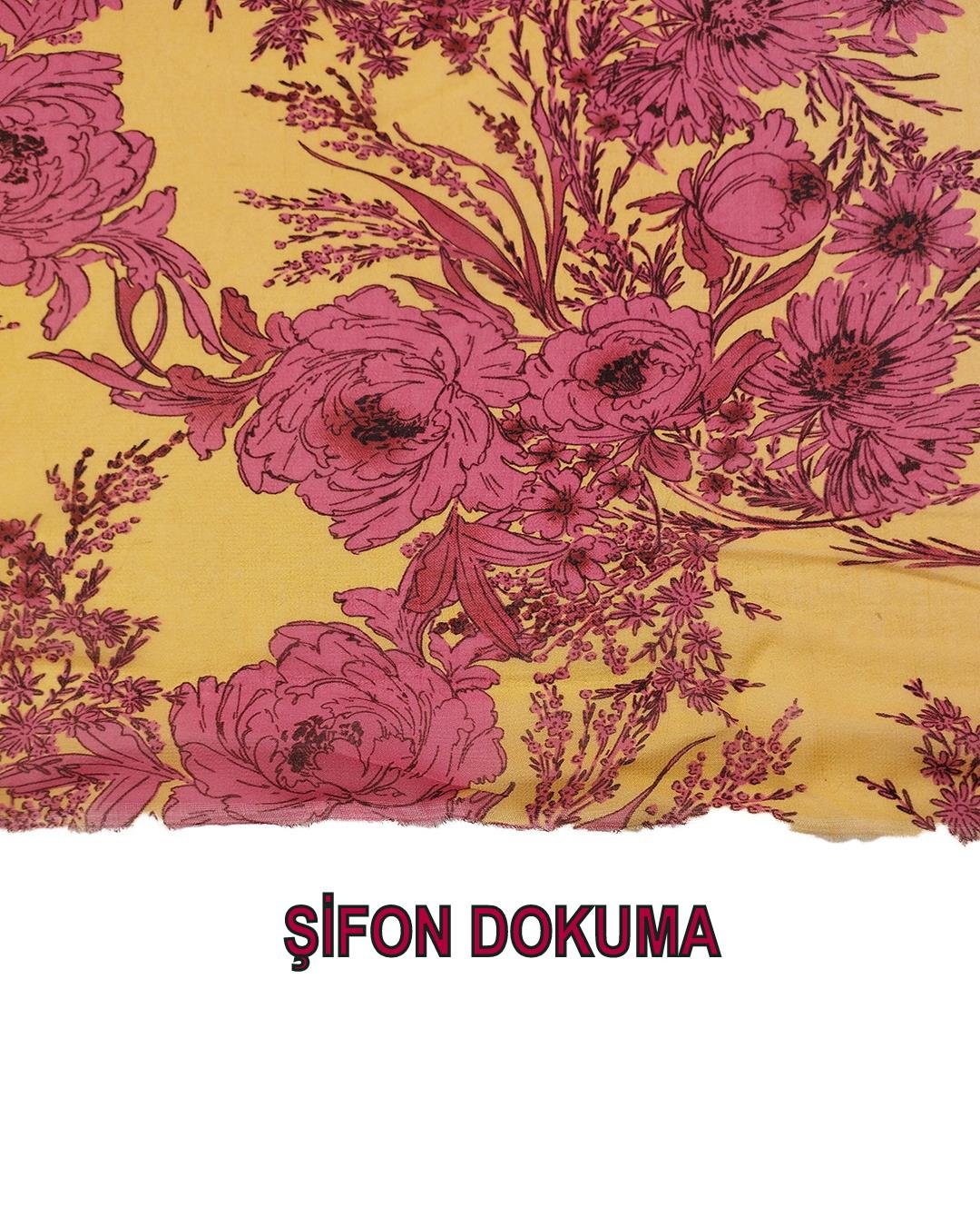 Şifon Retro Renk ve Desende (En 140 cm x Boy 220 cm)