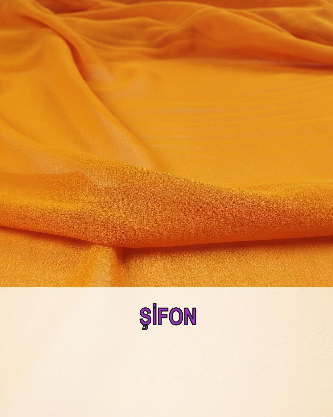 Şifon Turuncu Renkte (En 140 cm x Boy 270 cm)