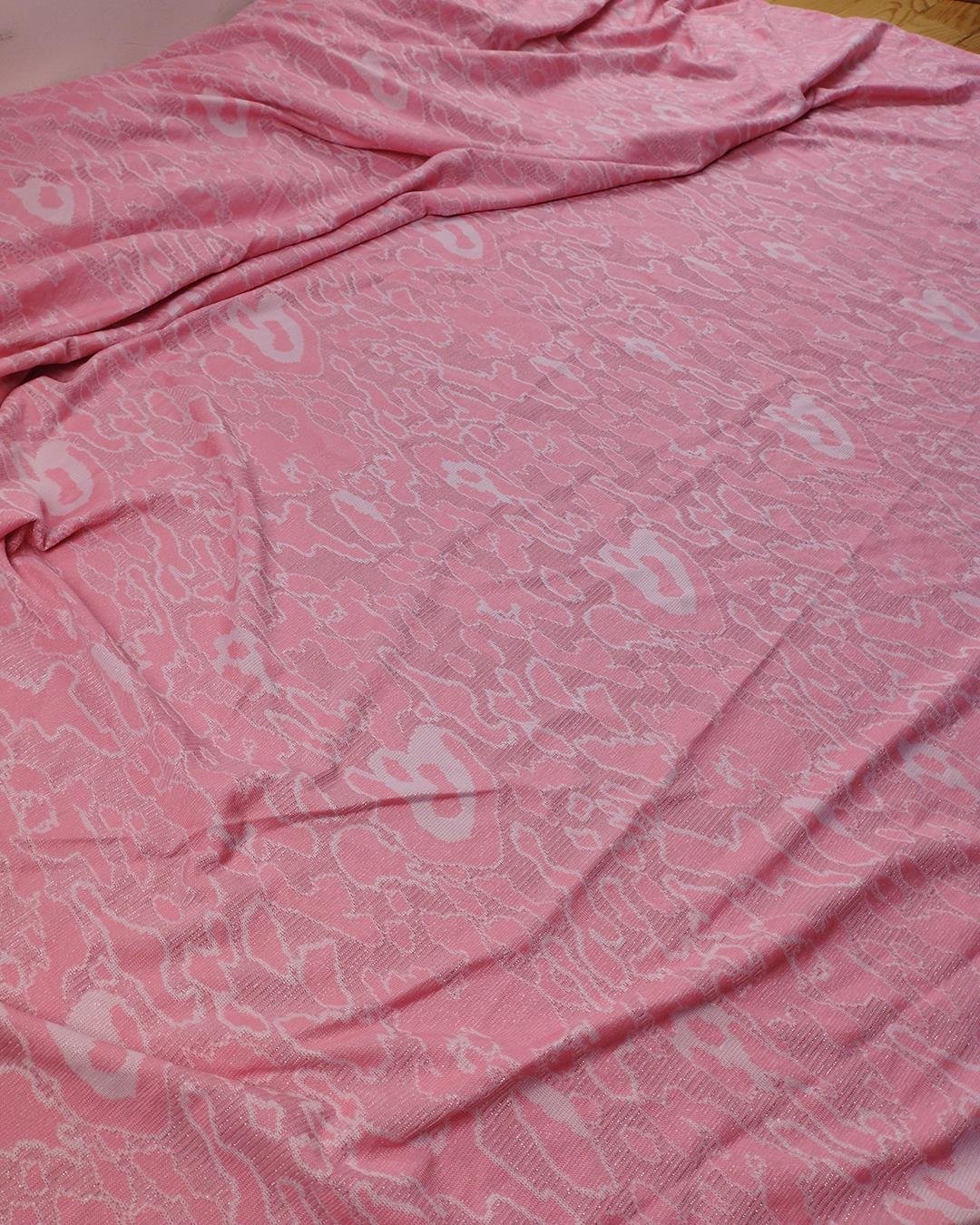 Simli Örme Pembe Lame Renklerde (En 165 cm x Boy 160 cm)