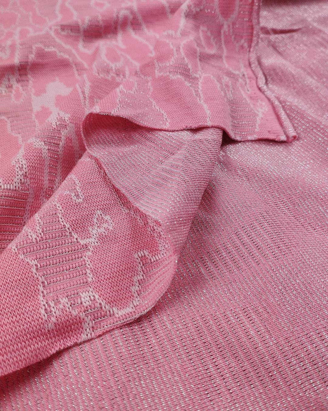 Simli Örme Pembe Lame Renklerde (En 165 cm x Boy 210 cm)