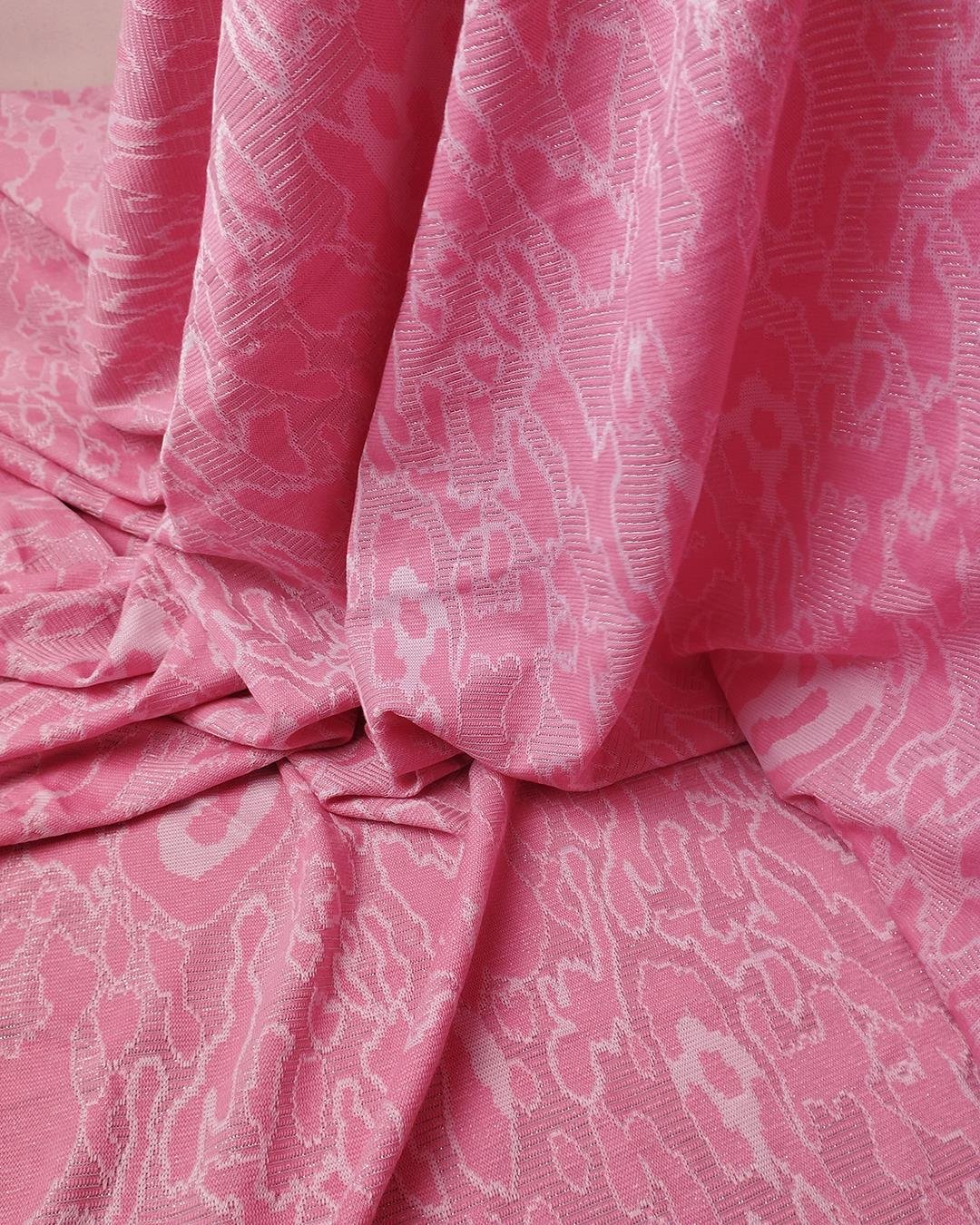 Simli Örme Pembe Lame Renklerde (En 165 cm x Boy 160 cm)