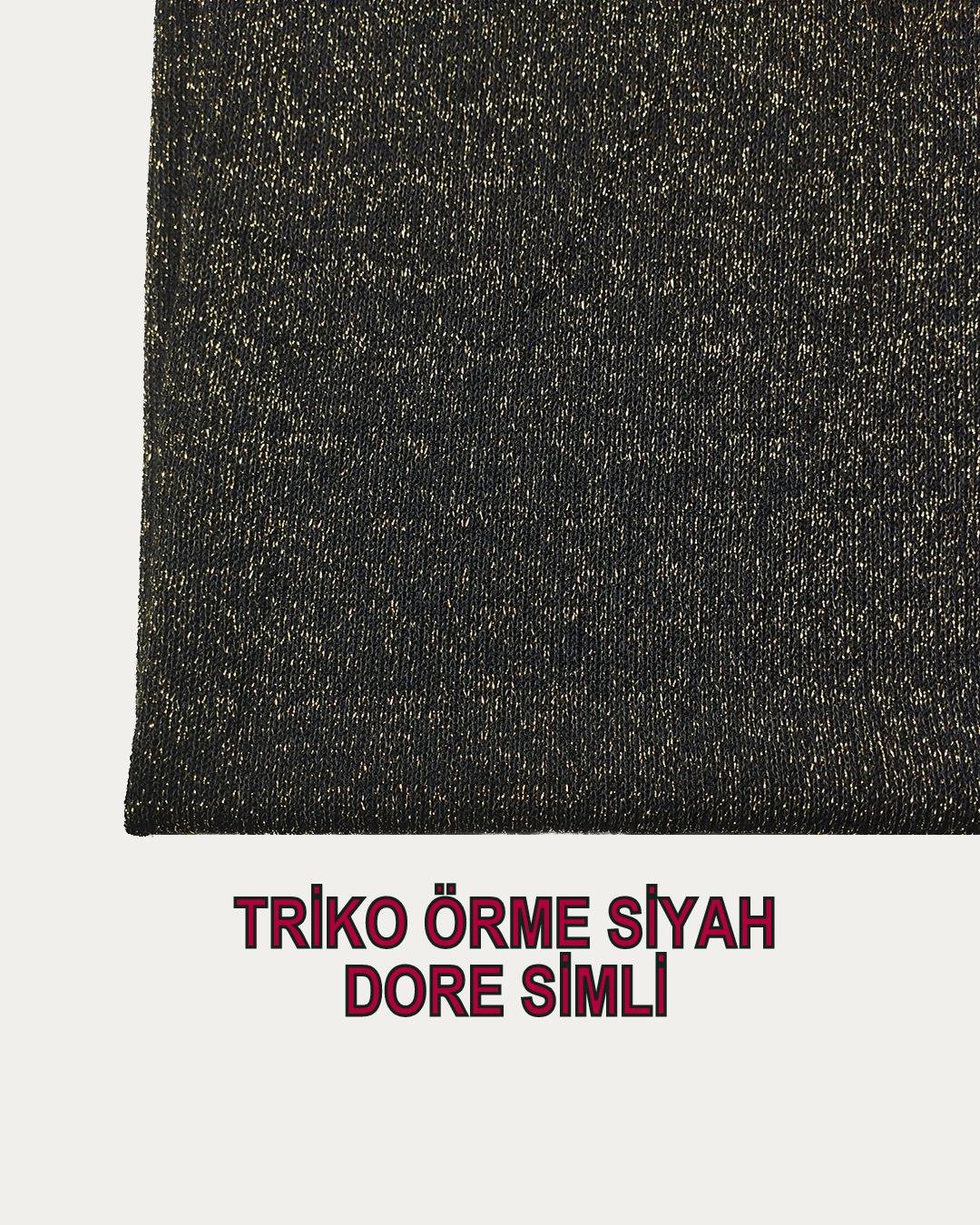 Siyah Dore Simli Triko (En  160 cm x Boy  115 cm)