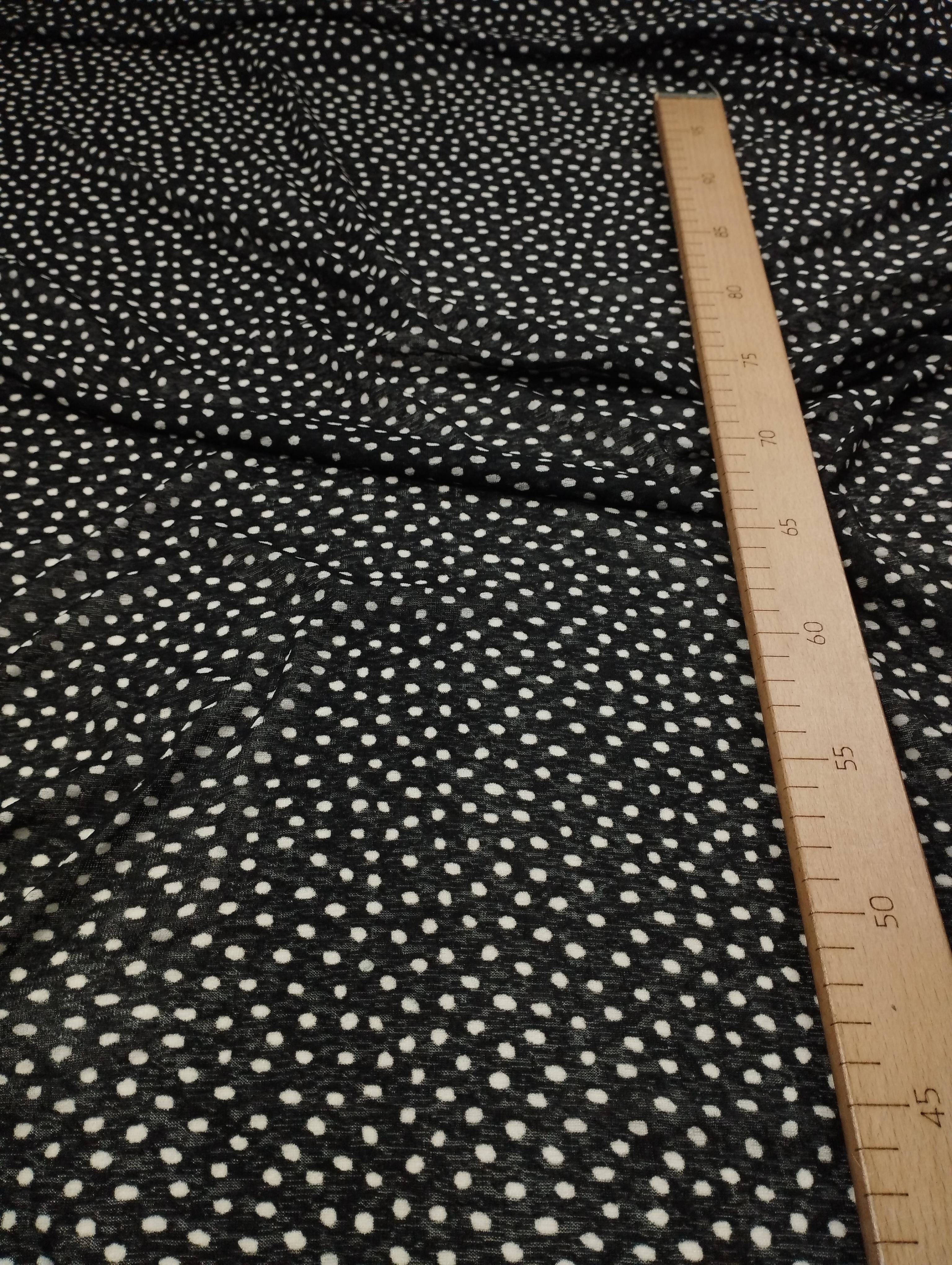 Siyah Üzeri Beyaz Puanli İncecik Jarse (En  150 cm x Boy  290 cm)