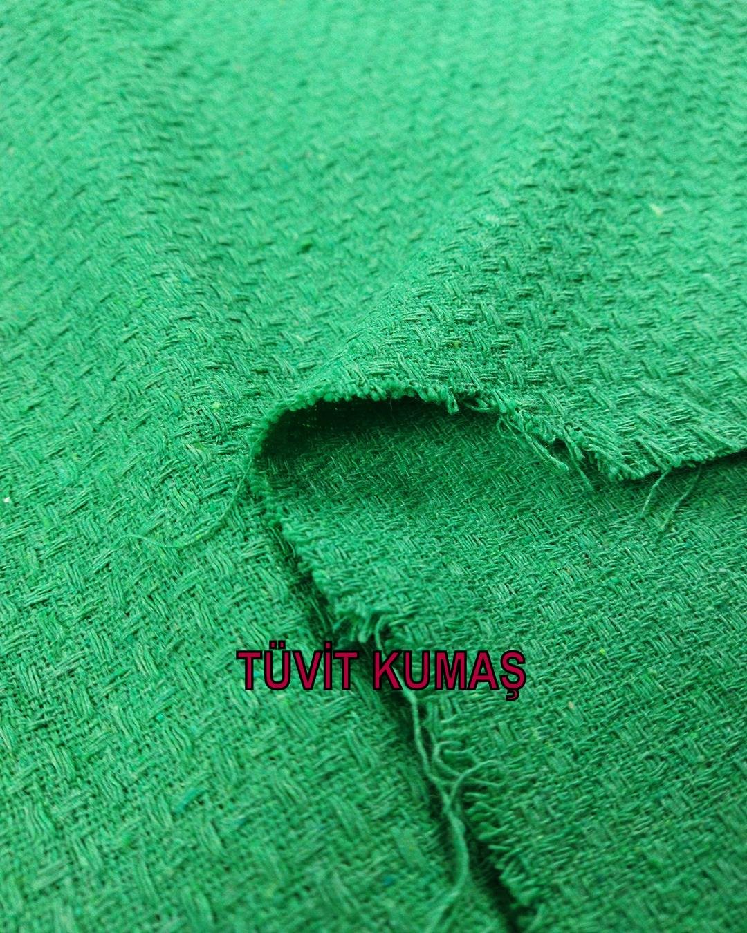 Tüvit Benzeri Canlı Yeşil Dokuma(En 150 cm x Boy 195 cm)