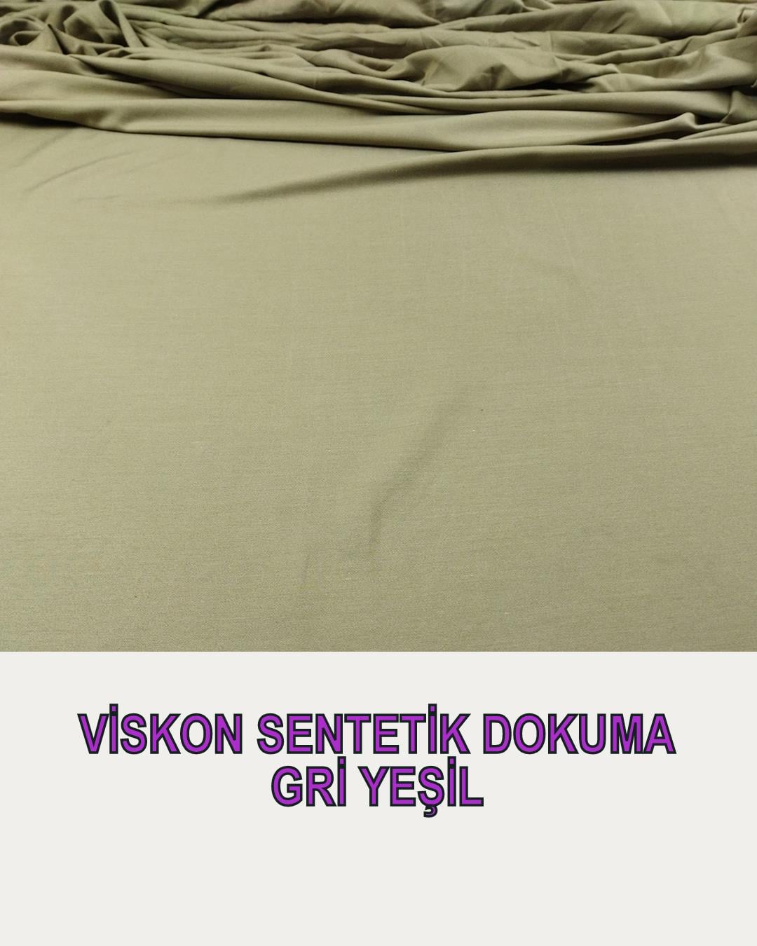 Viskon Senteik Karışımlı Dokuma Gri Yeşil Renkte (En 150 cm x Boy 250 cm)
