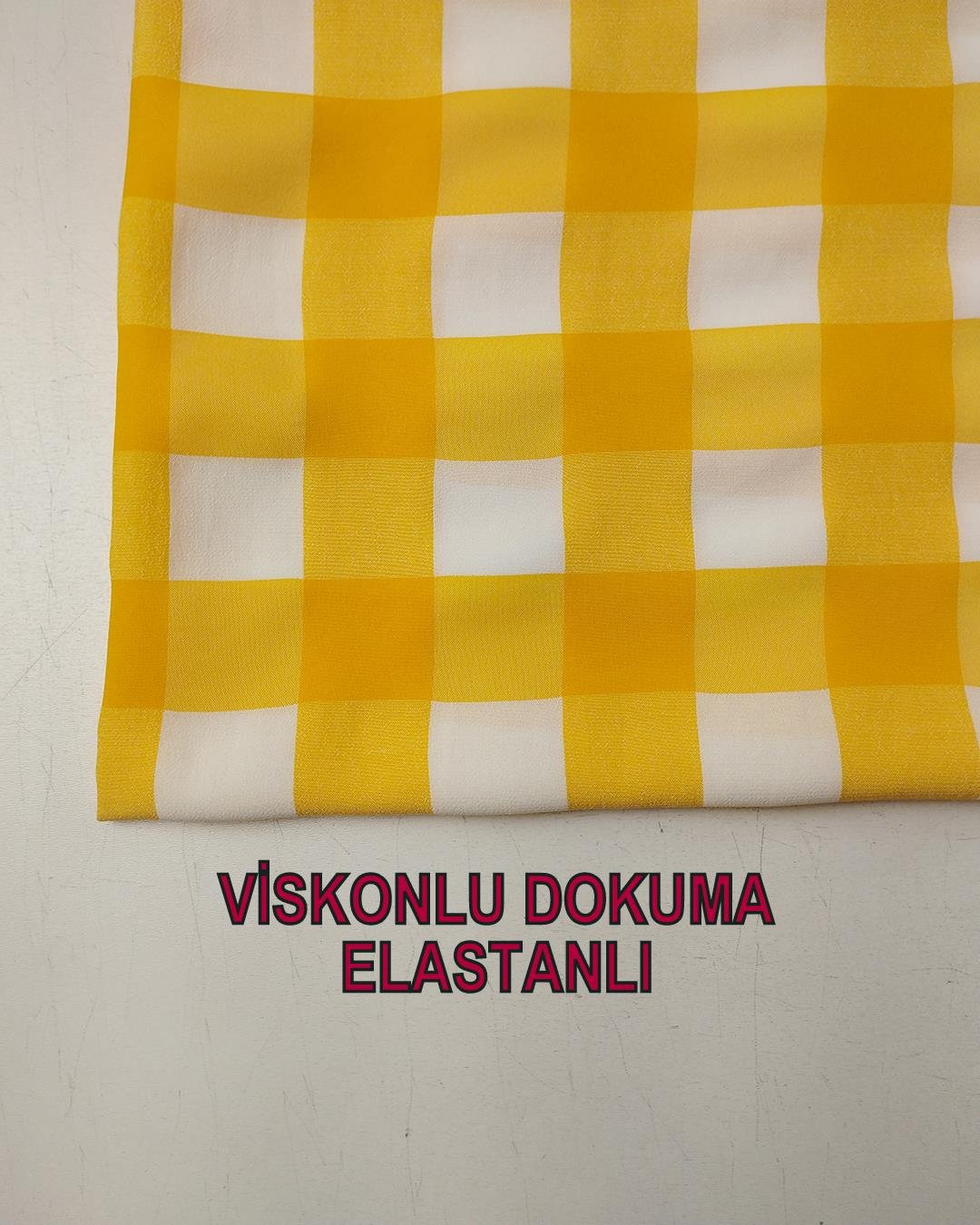 Viskonlu Elastanlı Dokuma Sarı Ekru RenklerdeEn: 140 cm