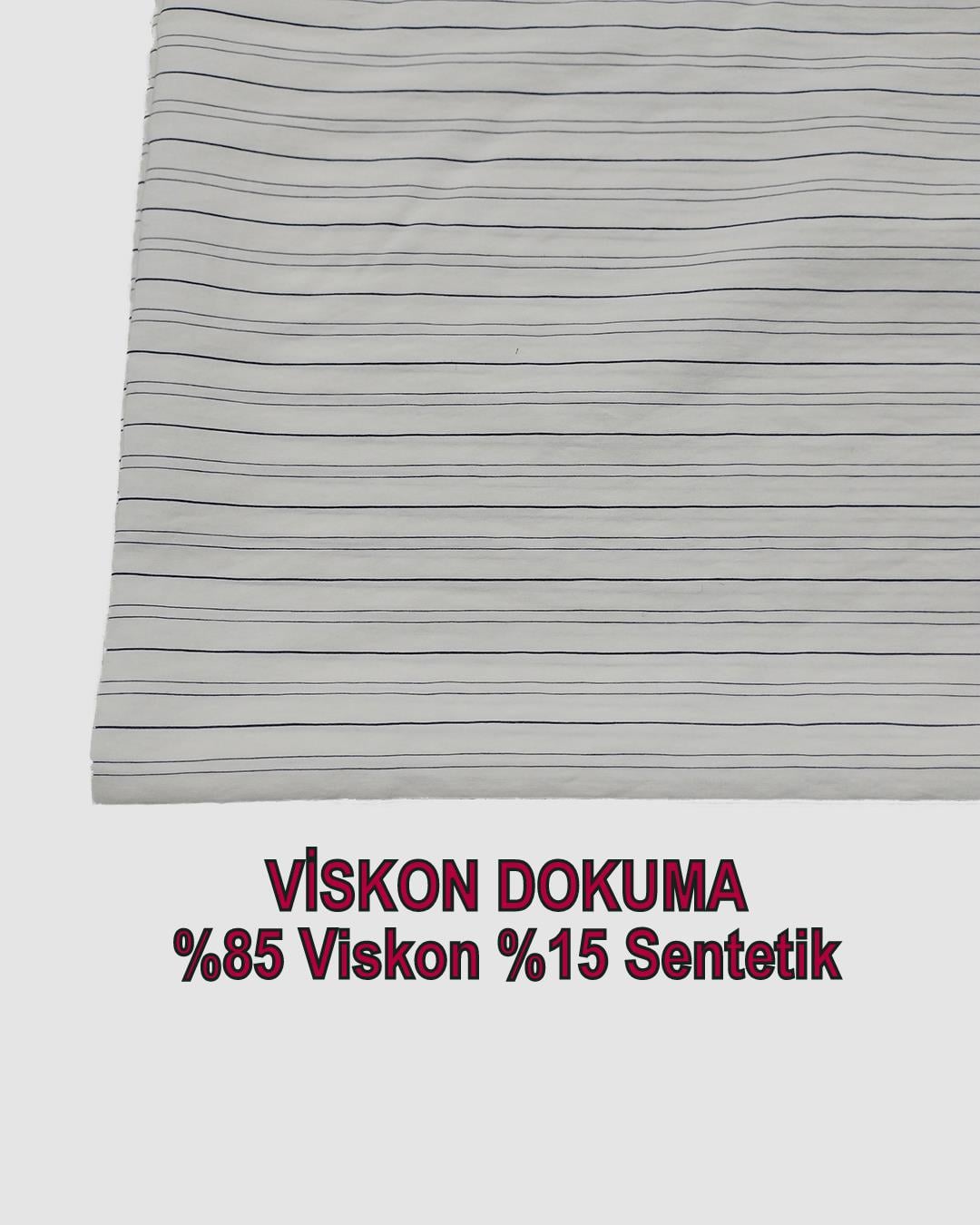 Viskonlu İnce Dokuma Siyah Beyaz ÇizgiliEn: 140 cm