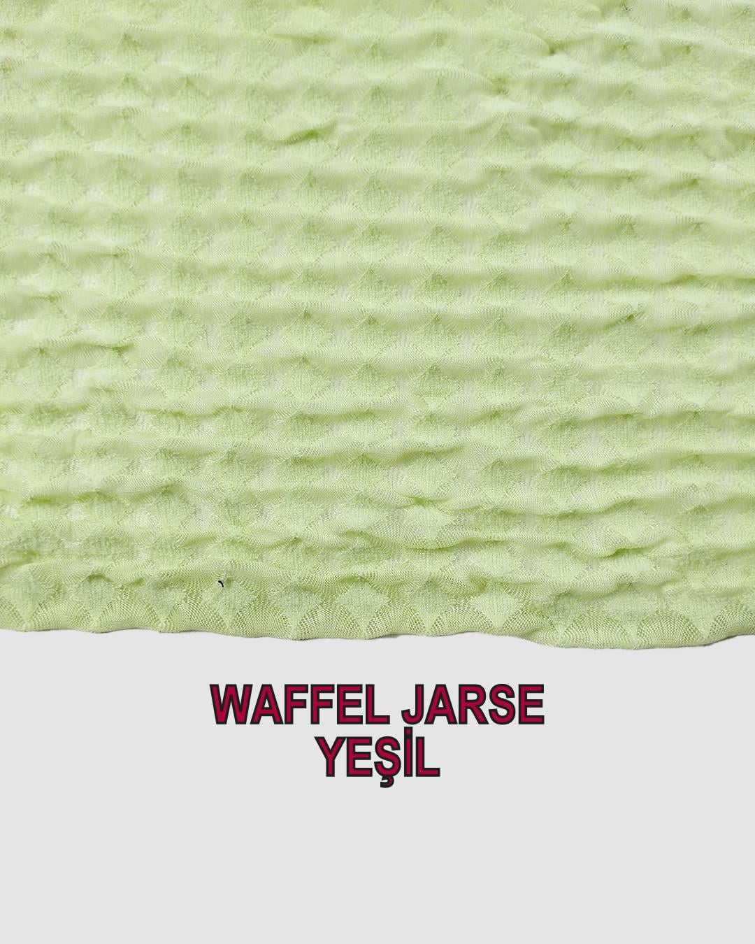 Waffle Jarse Açık Yeşil Renkte TEK EN (En 90 cm x Boy 285 cm)