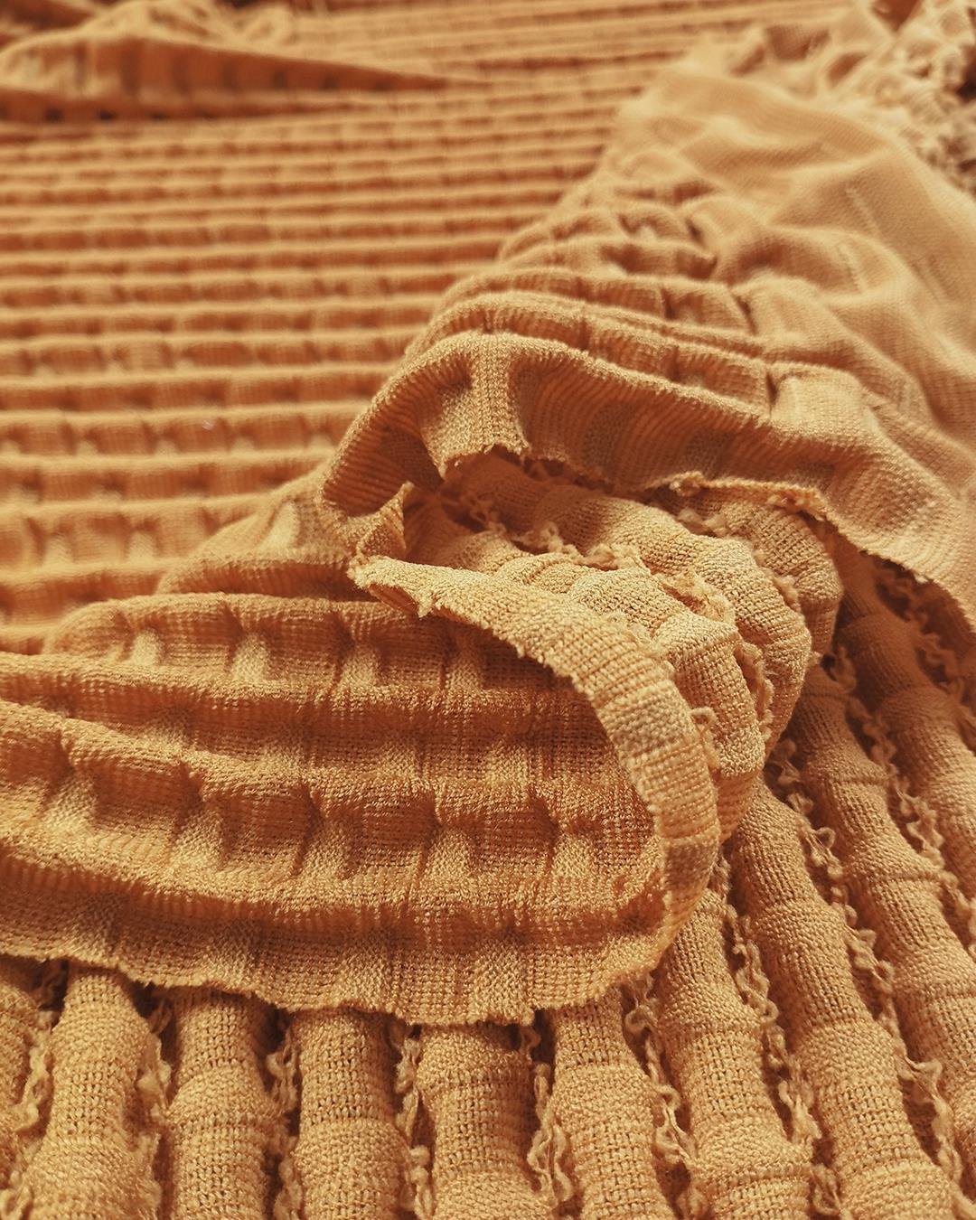 Waffle Jarse Kahve Renkte (En 110 cm x Boy 220 cm)