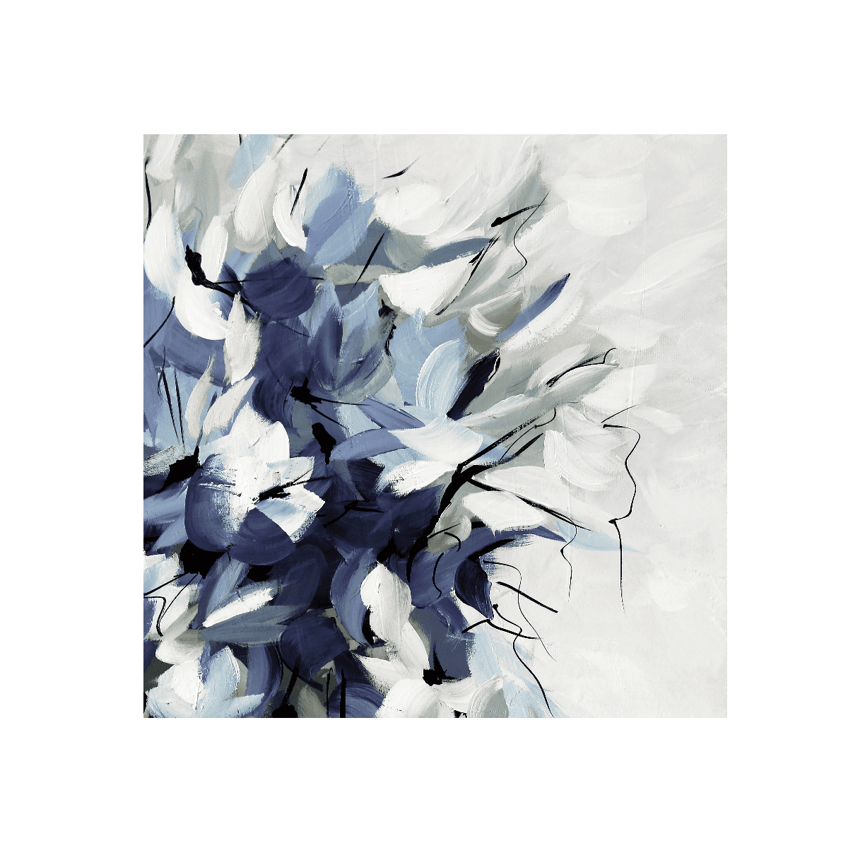 Abstract Blue Bunch Yağlı Boya Dokulu TabloYağlı Boya Dokulu Soyut TablolarTablolife