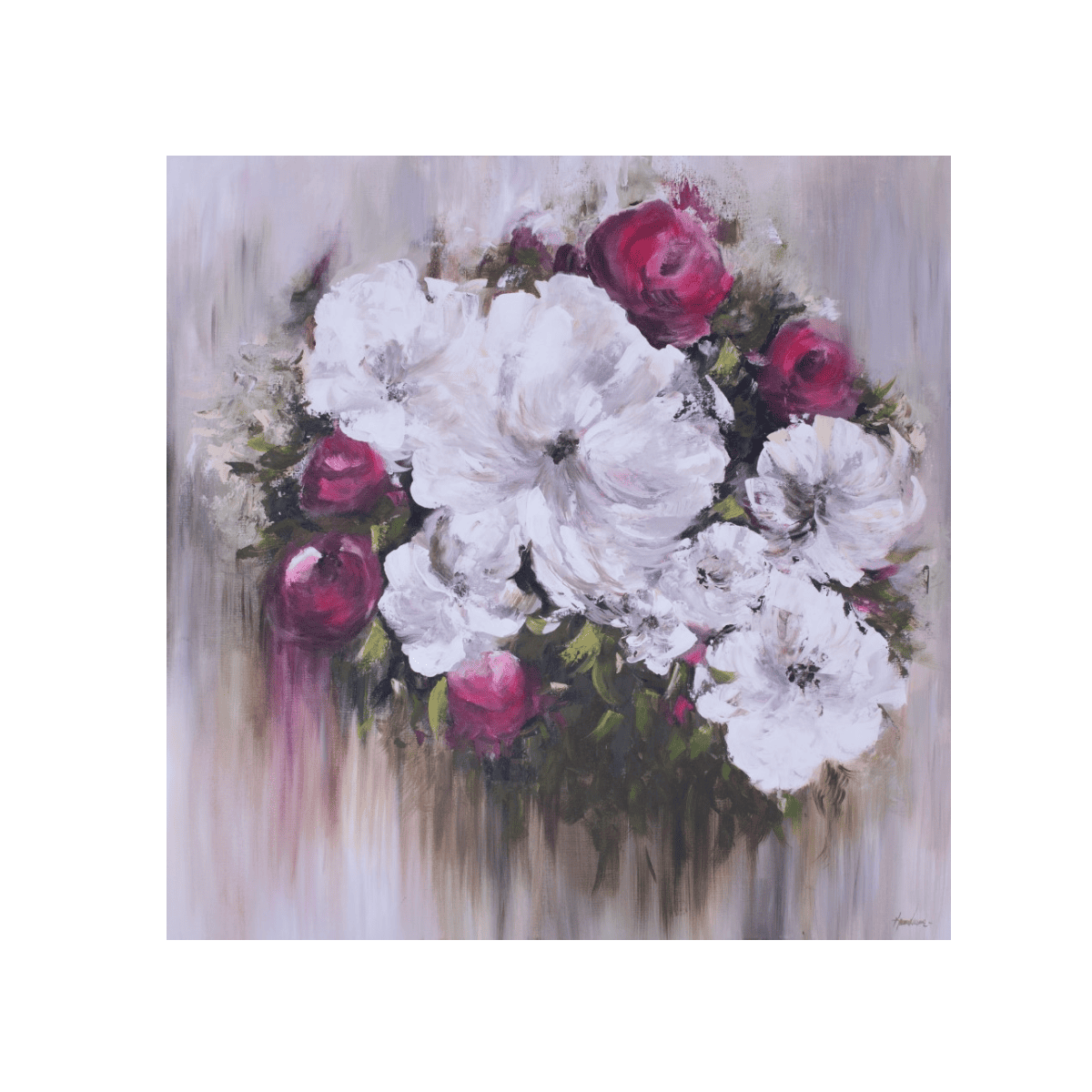 Abstract Bouquet Yağlı Boya Dokulu TabloYağlı Boya Dokulu Çiçek TablolarıTablolife